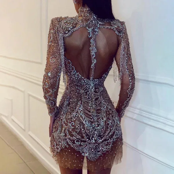 High Neck Long Sleeve Dresses