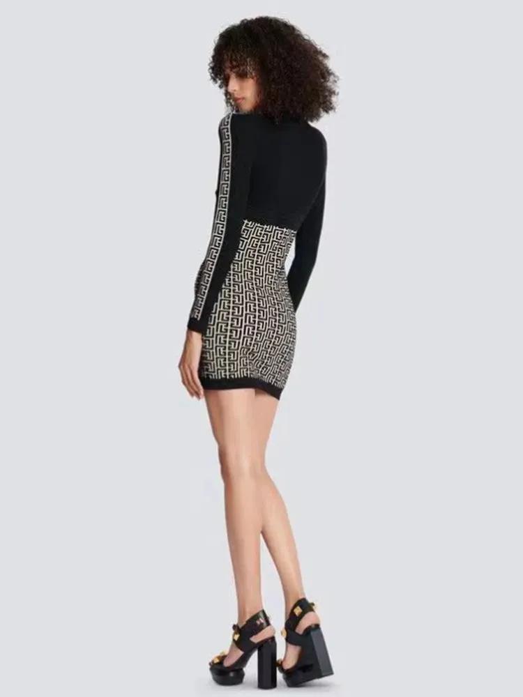 High Quality Front Zipper Rayon Bandage Runway Dress