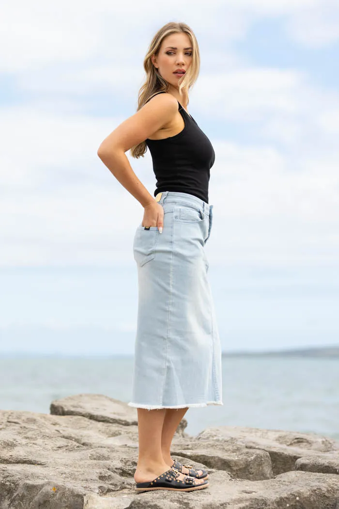 HONEY DENIM - Quinn Midi Skirt
