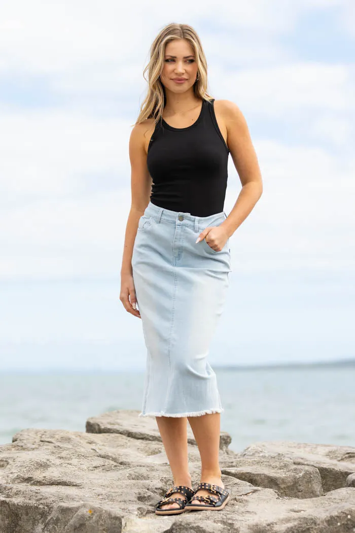 HONEY DENIM - Quinn Midi Skirt