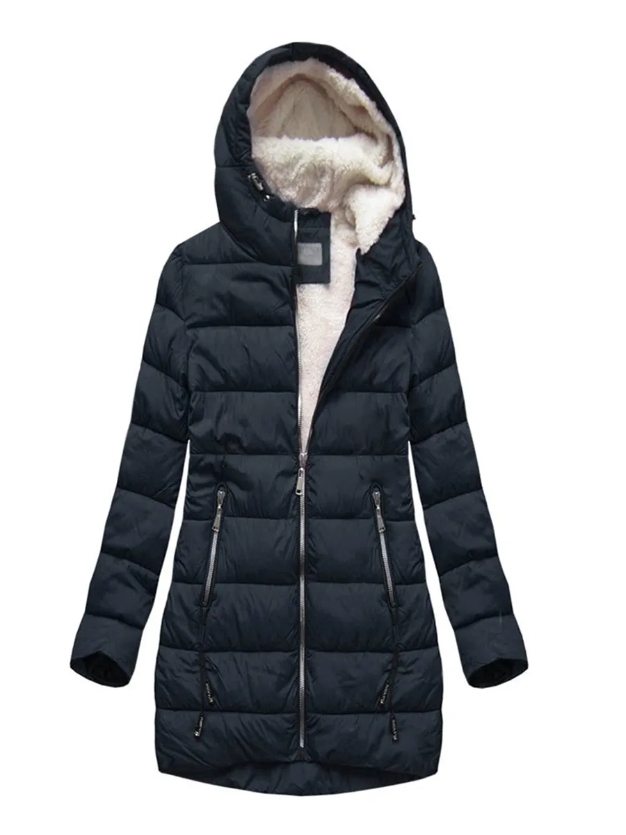 Hooded Plus Cashmere Warm Coat