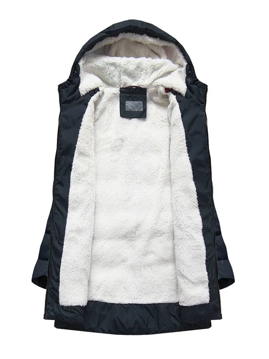 Hooded Plus Cashmere Warm Coat