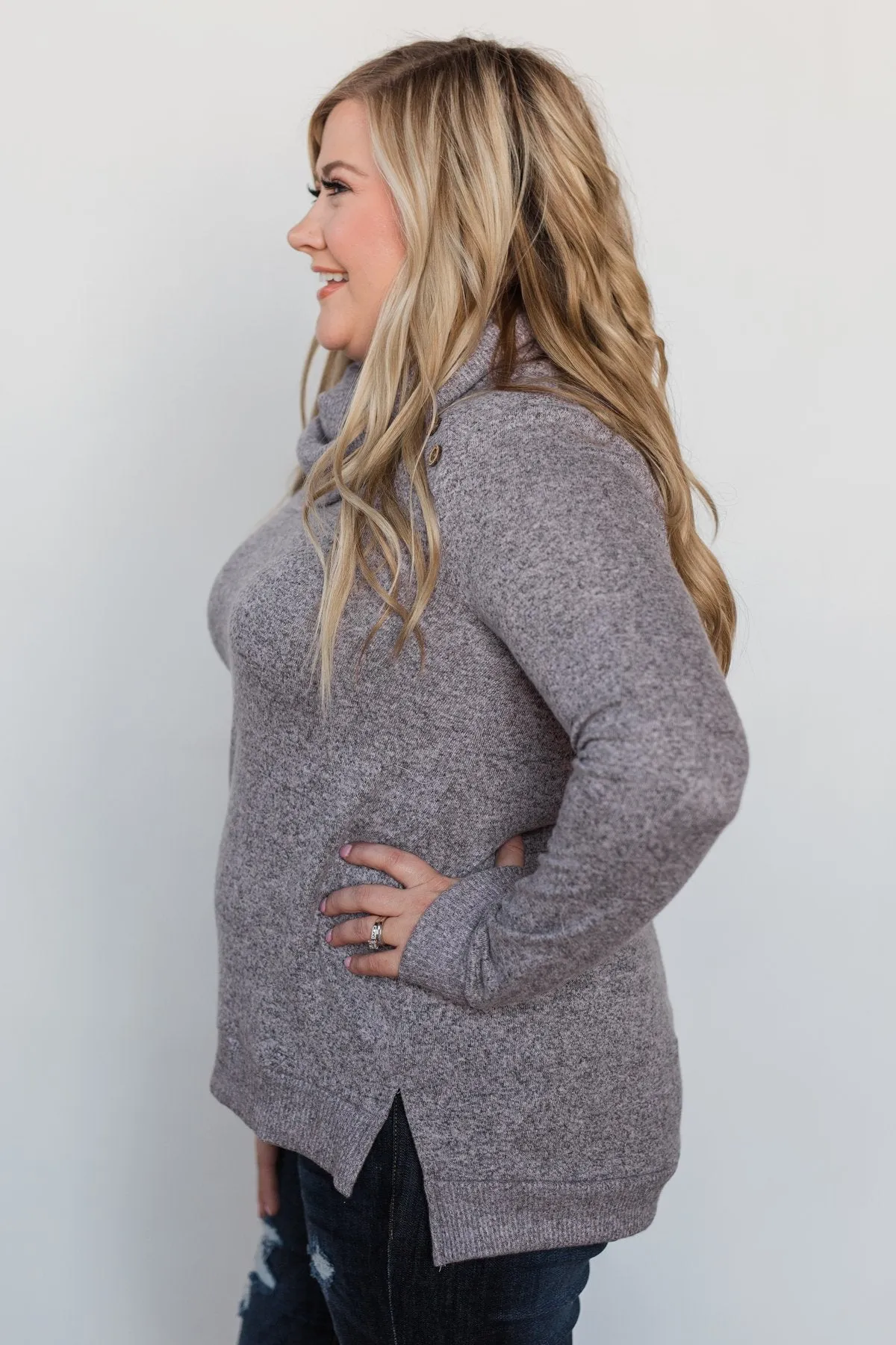Hooked on a Feeling Cowl Neck Top - Lavender
