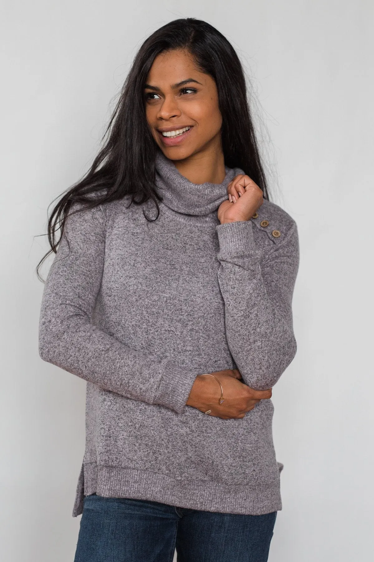 Hooked on a Feeling Cowl Neck Top - Lavender