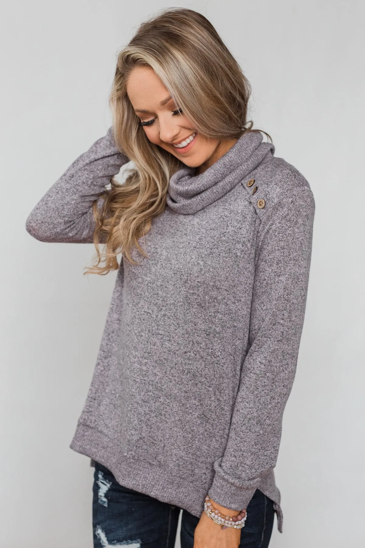 Hooked on a Feeling Cowl Neck Top - Lavender