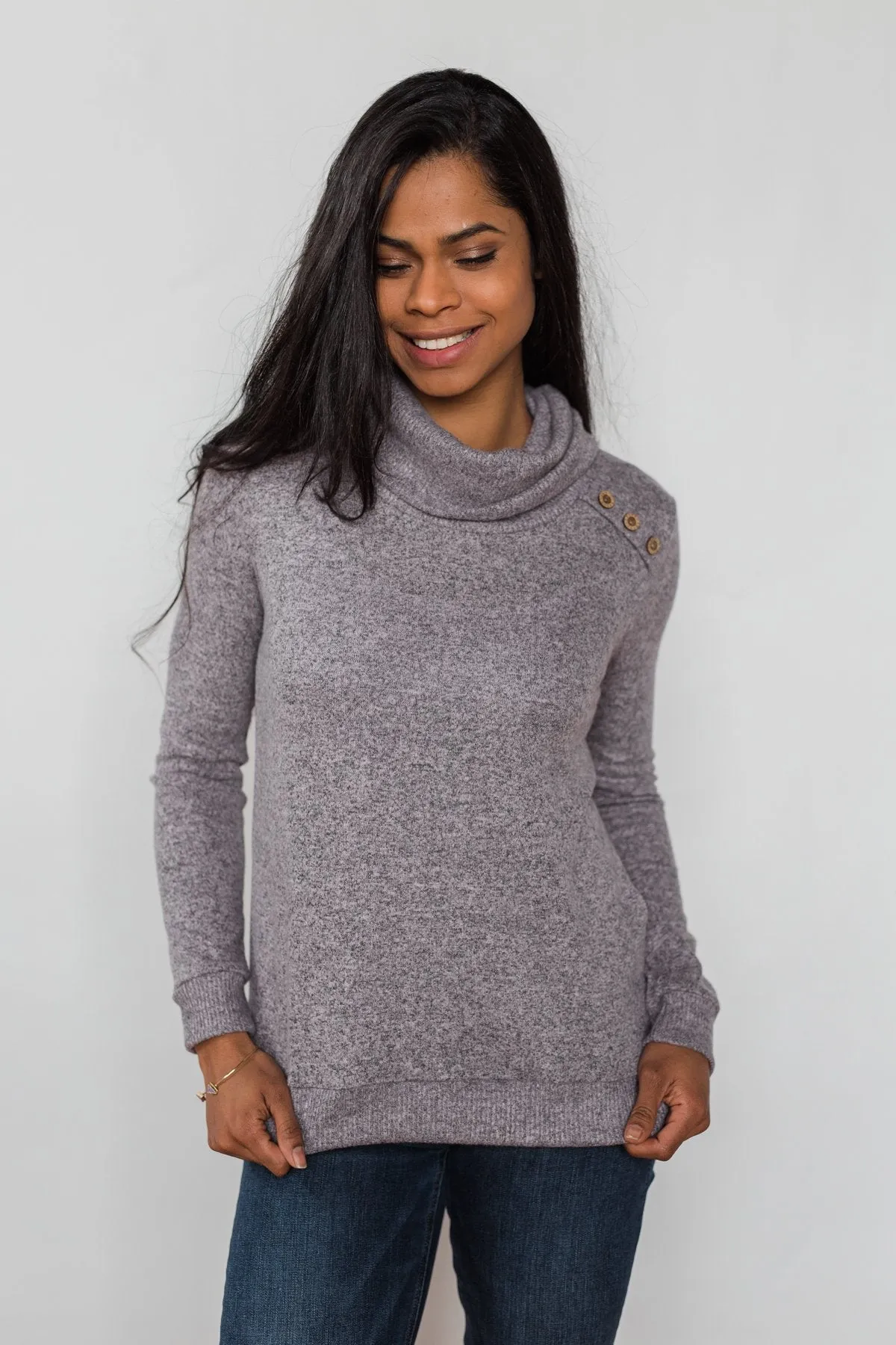 Hooked on a Feeling Cowl Neck Top - Lavender