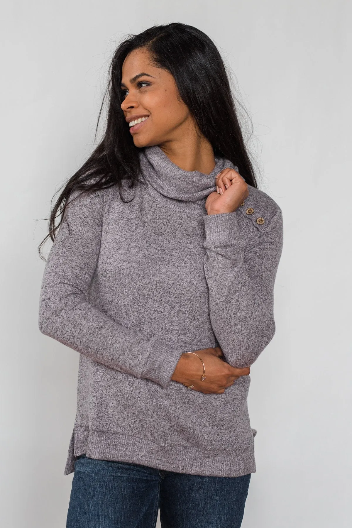 Hooked on a Feeling Cowl Neck Top - Lavender