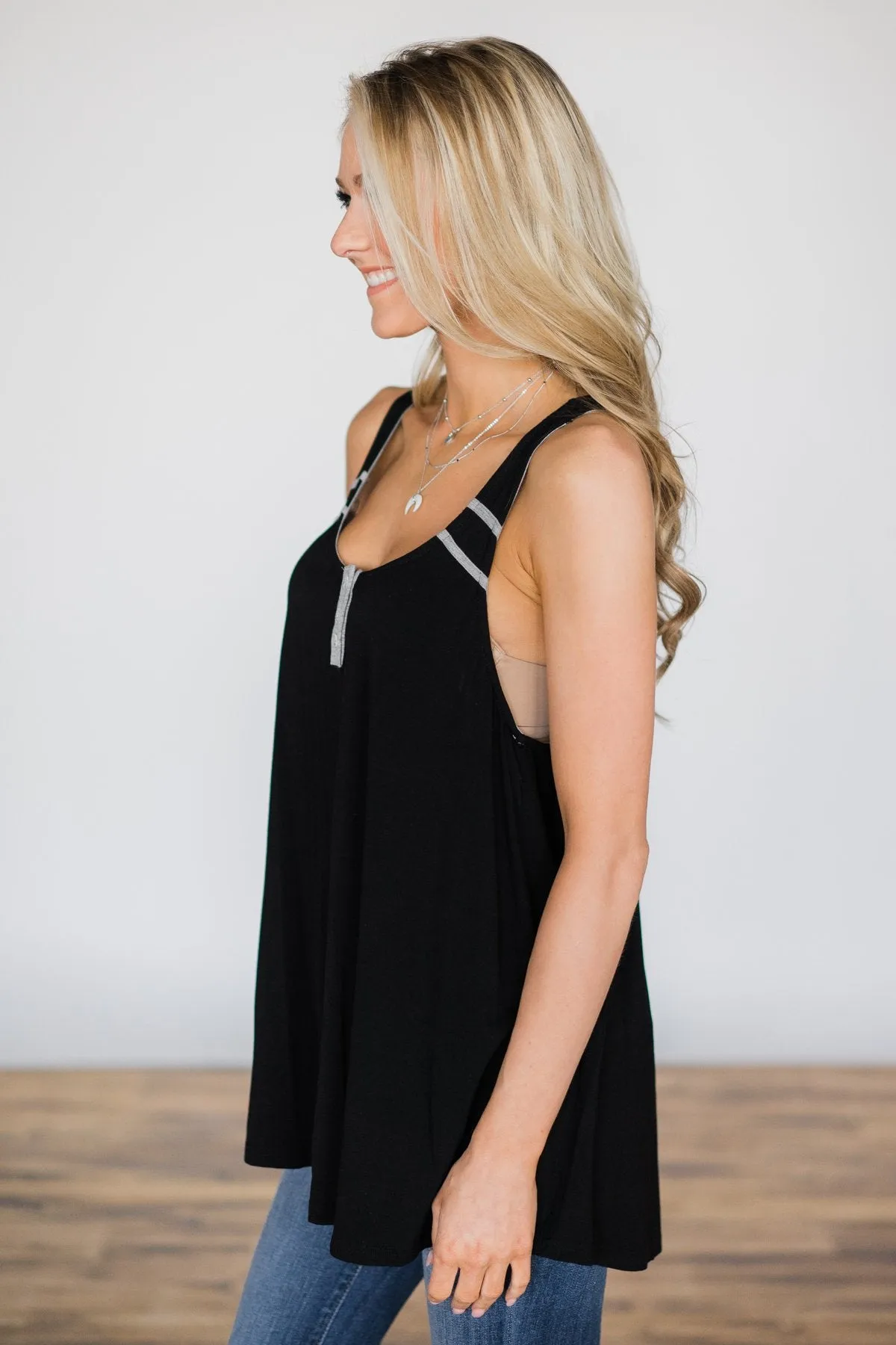 I Run to You Black Tank Top