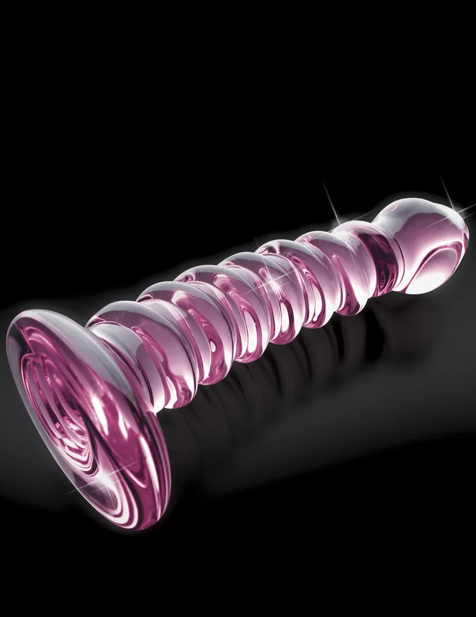 Icicles No. 28 - Pink Textured GLASS DILDO