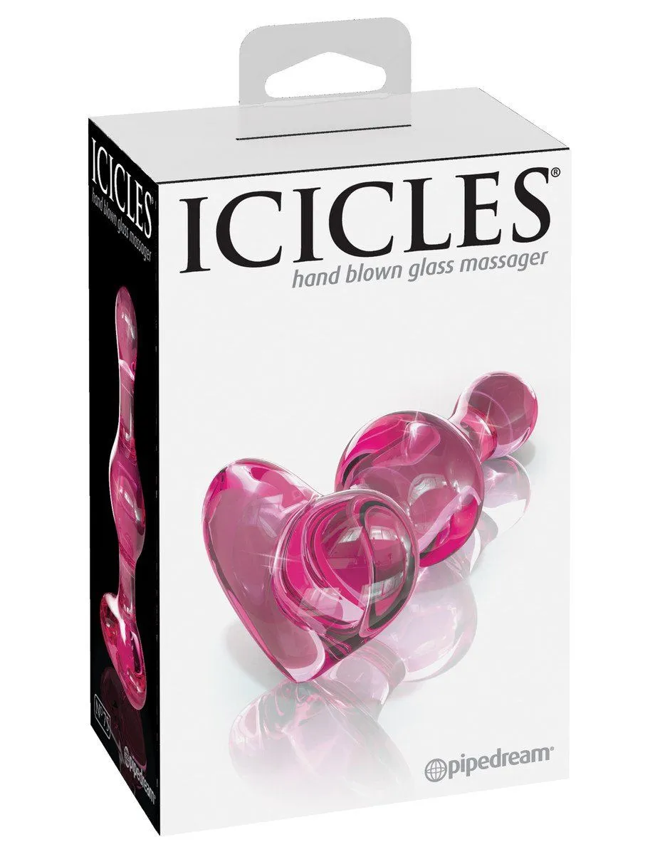 Icicles No. 75 - Pink Heart GLASS BUTT PLUG