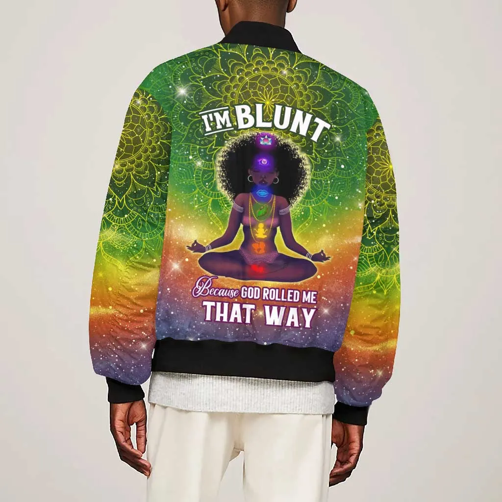 I'm Blunt African Bomber Jacket Black Women Mandala DT02