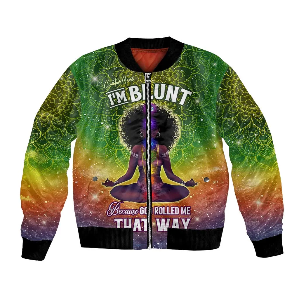 I'm Blunt African Bomber Jacket Black Women Mandala DT02