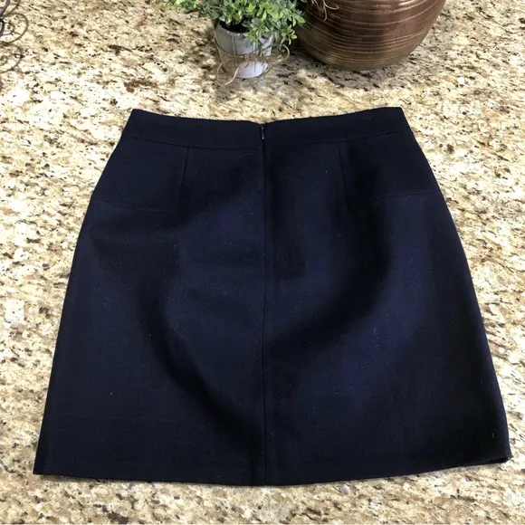 J Crew Navy Wool Blend Mini Skirt 4