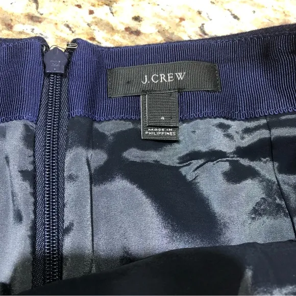 J Crew Navy Wool Blend Mini Skirt 4