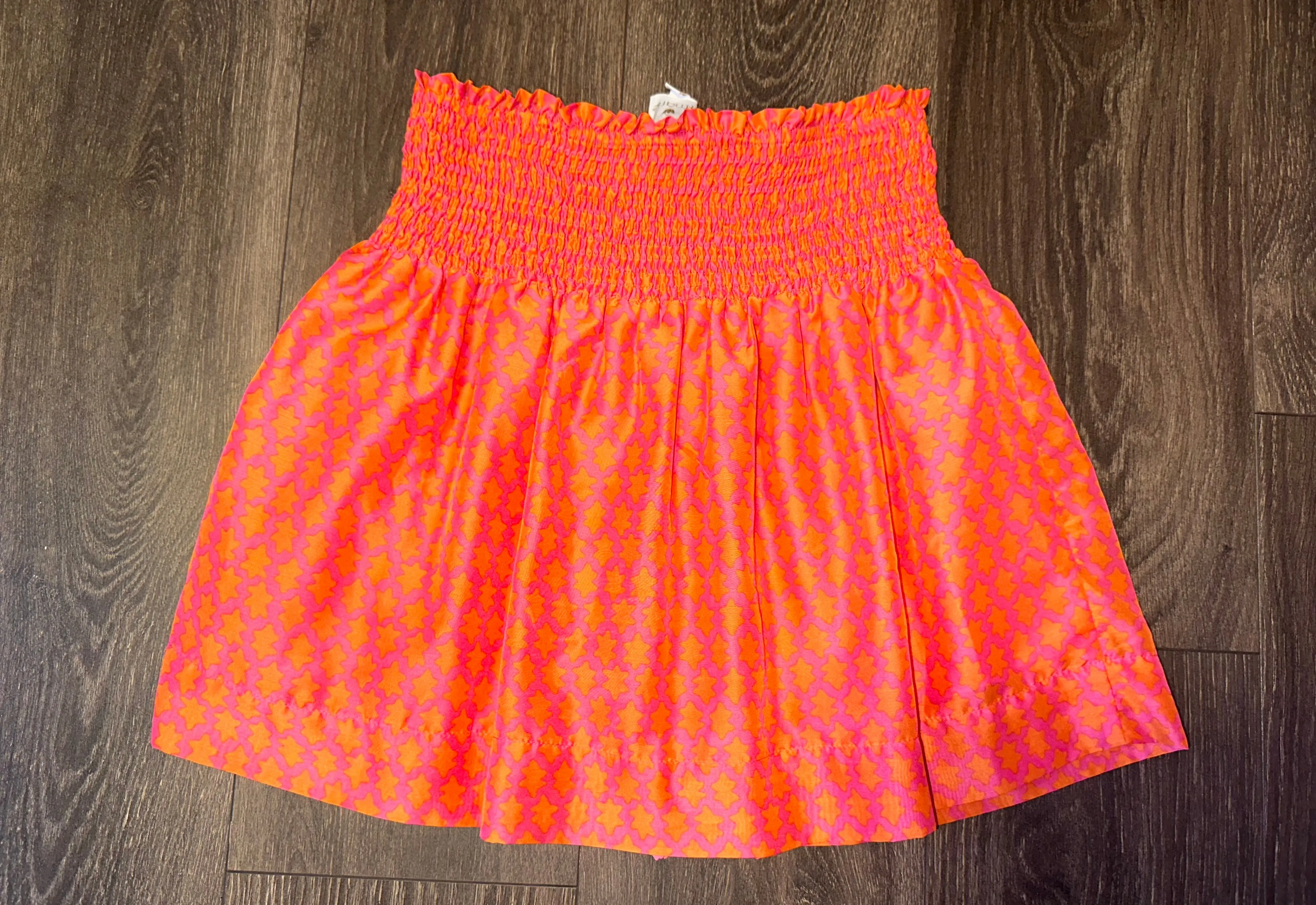 J. Marie (Small) Pink//Orange Pattern Midi Skort