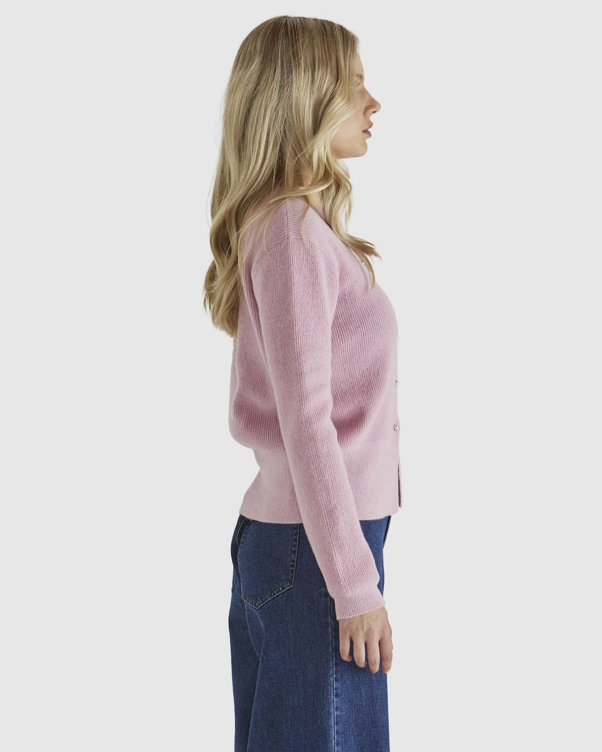 Jagger Button Cardi - Pink