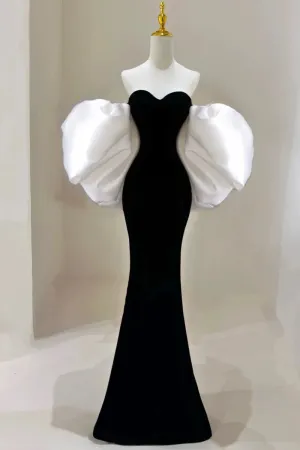JazzHer Gorgeous Sheath Off The Shoulder Black Velvet Evening Dress Prom Dresses Birthday Outfits (PRE-ORDER)