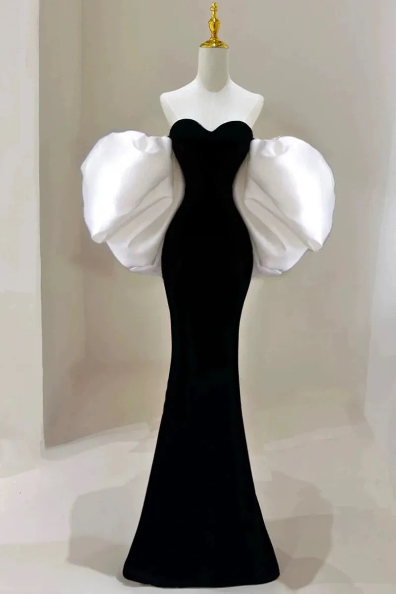 JazzHer Gorgeous Sheath Off The Shoulder Black Velvet Evening Dress Prom Dresses Birthday Outfits (PRE-ORDER)