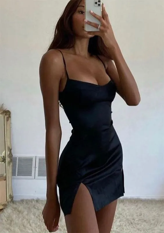 JazzHer Sexy Sheath Spaghetti Straps Navy Blue Homecoming Dresses Short Hoco Dress For Teens (PRE-ORDER)