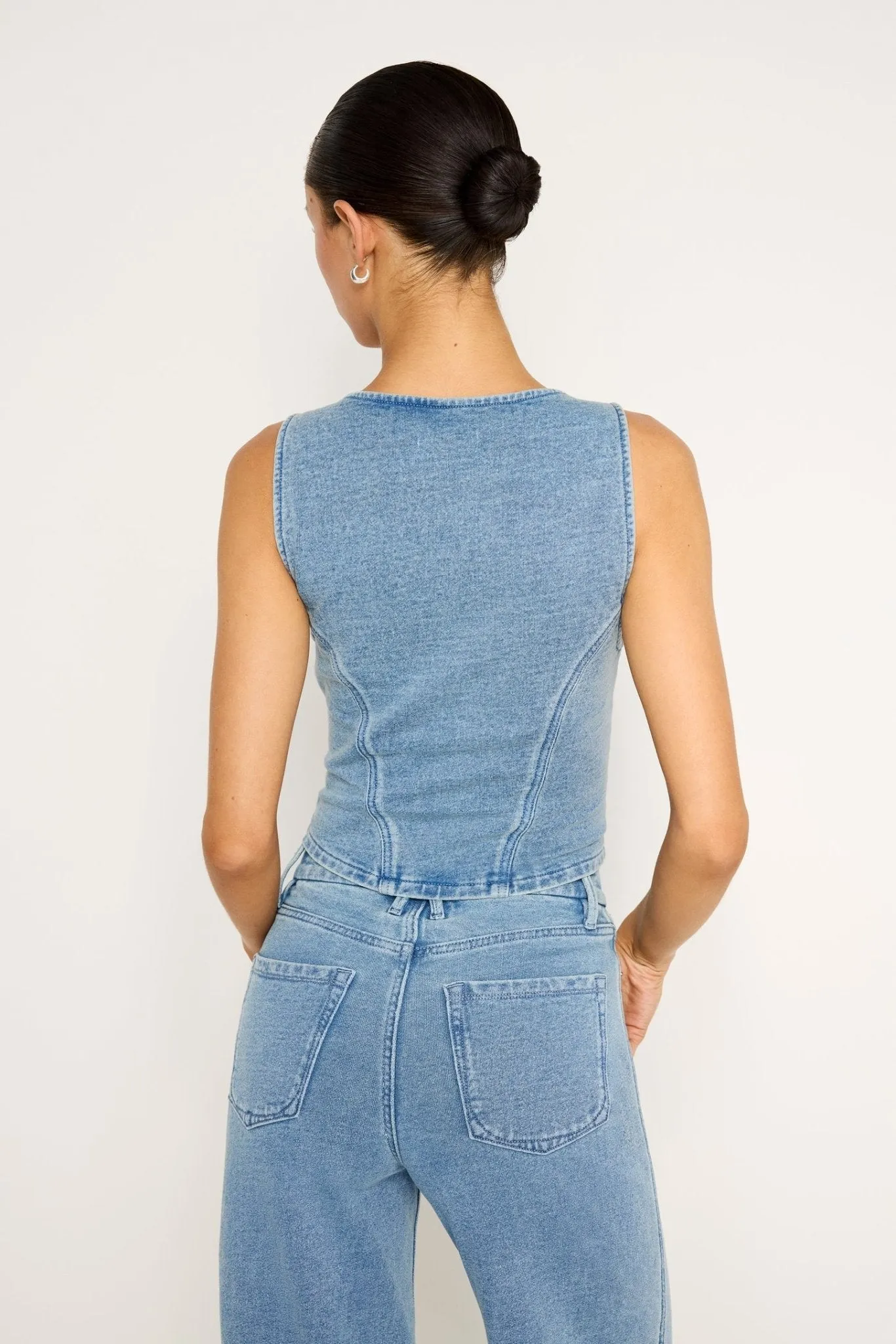 JEANIUS BUTTON FRONT BUSTIER