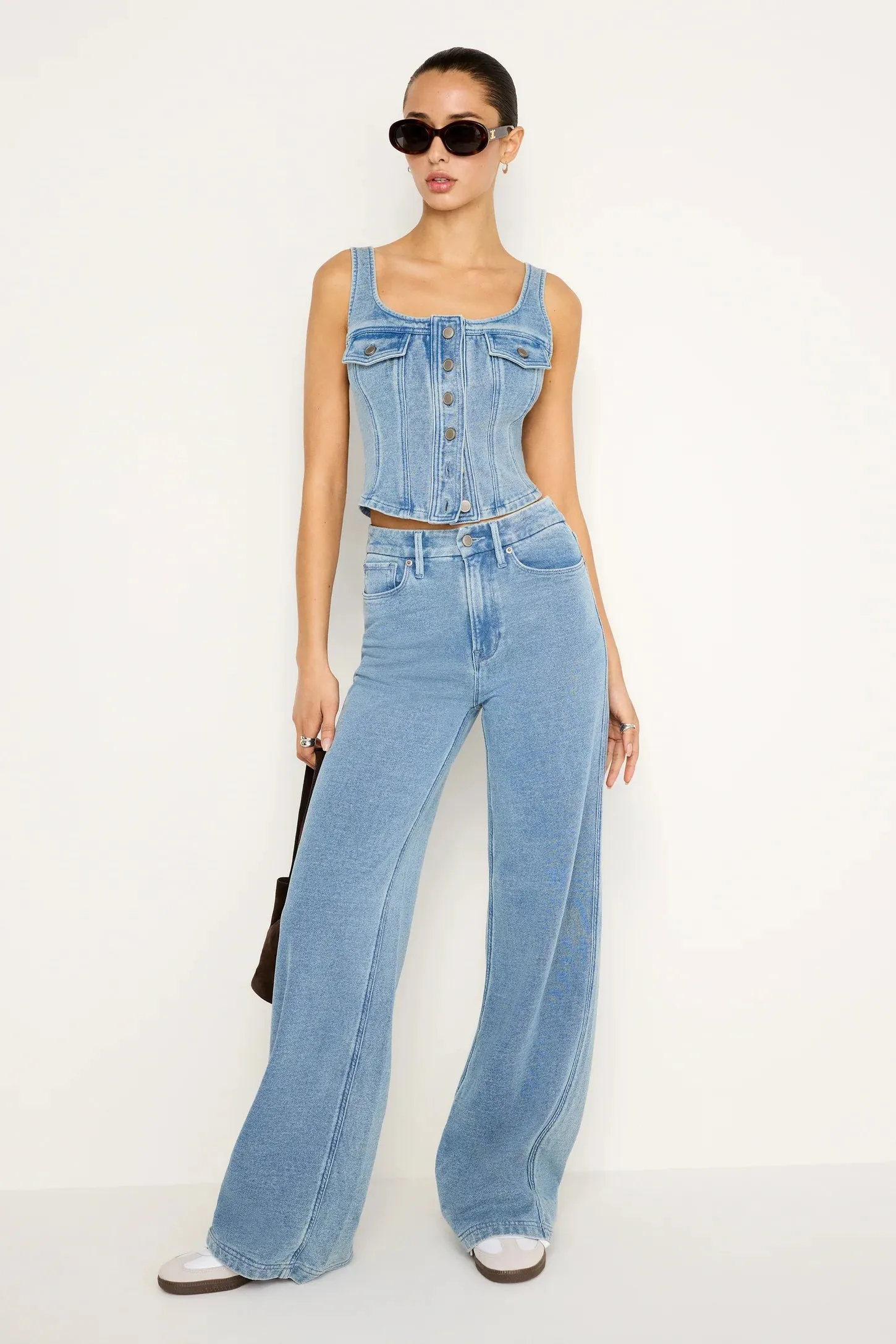 JEANIUS BUTTON FRONT BUSTIER