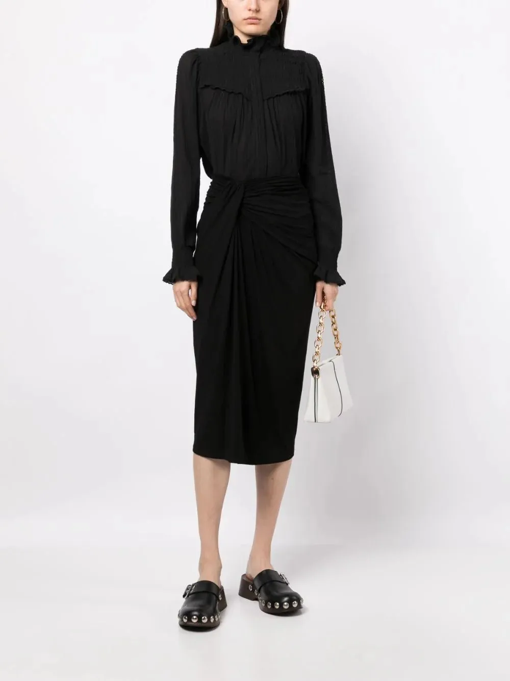 Jeldia Gathered-Detail Midi Skirt