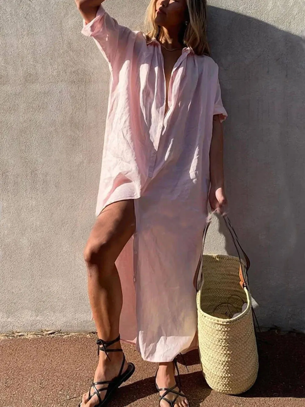 Jillian Loose Shirt Maxi Dress