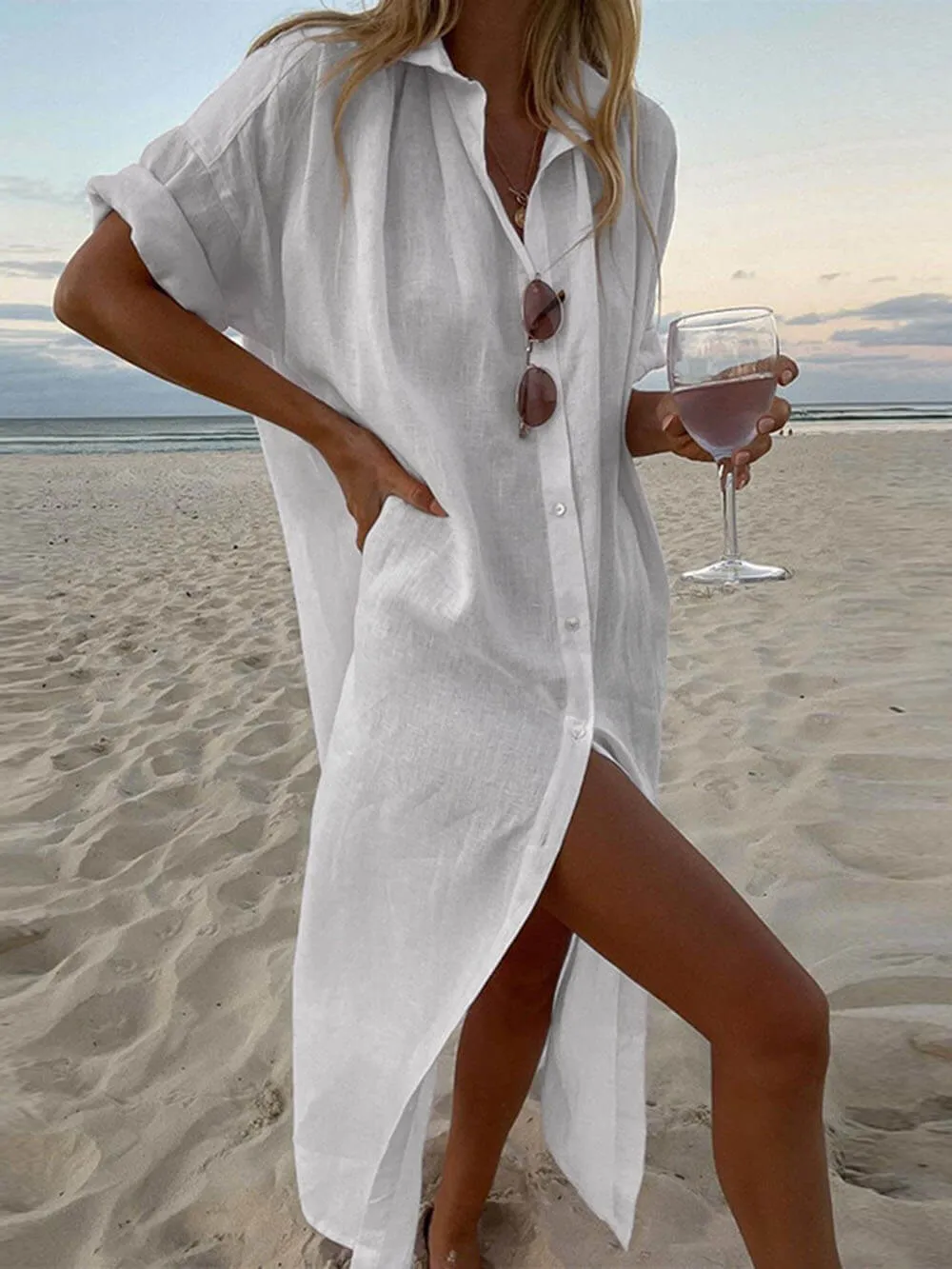 Jillian Loose Shirt Maxi Dress