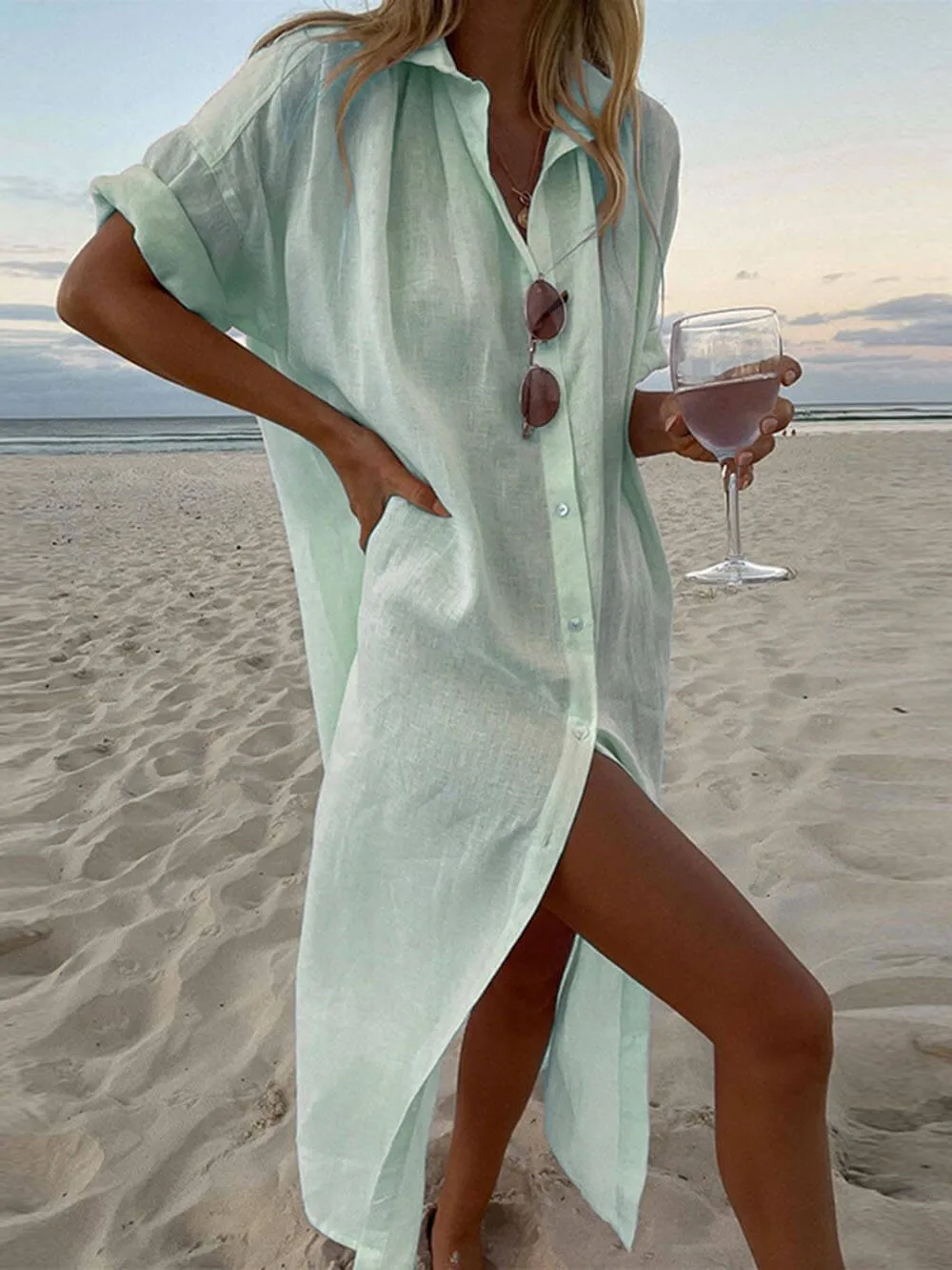 Jillian Loose Shirt Maxi Dress