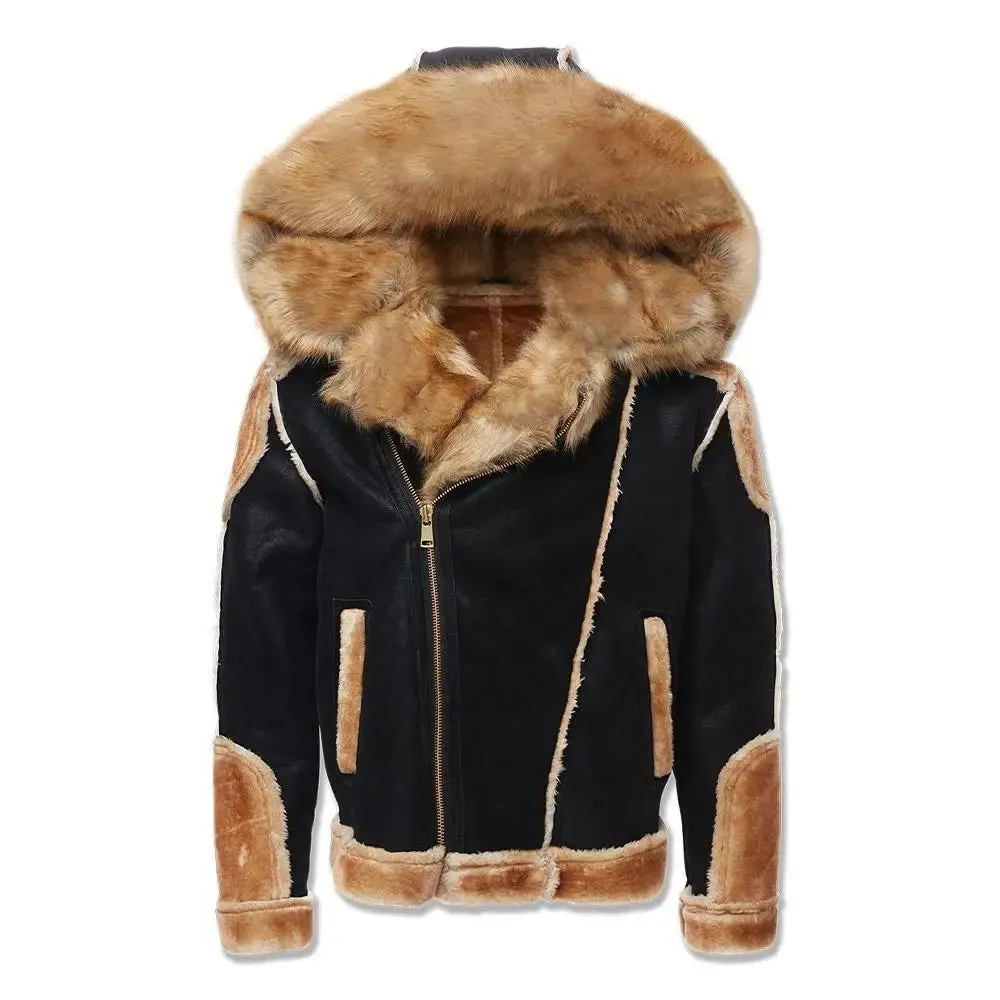 Jordan Craig Men EL Jefe Shearling Moto Jacket (Black Coffee)