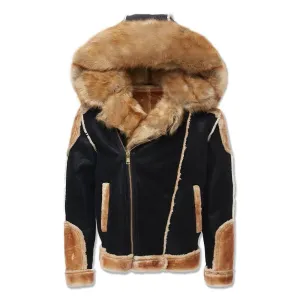 Jordan Craig Men EL Jefe Shearling Moto Jacket (Black Coffee)
