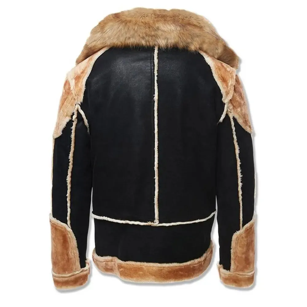 Jordan Craig Men EL Jefe Shearling Moto Jacket (Black Coffee)