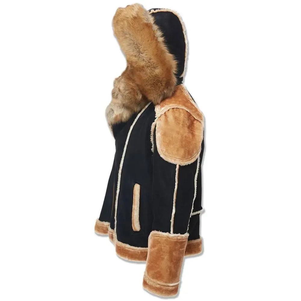 Jordan Craig Men EL Jefe Shearling Moto Jacket (Black Coffee)