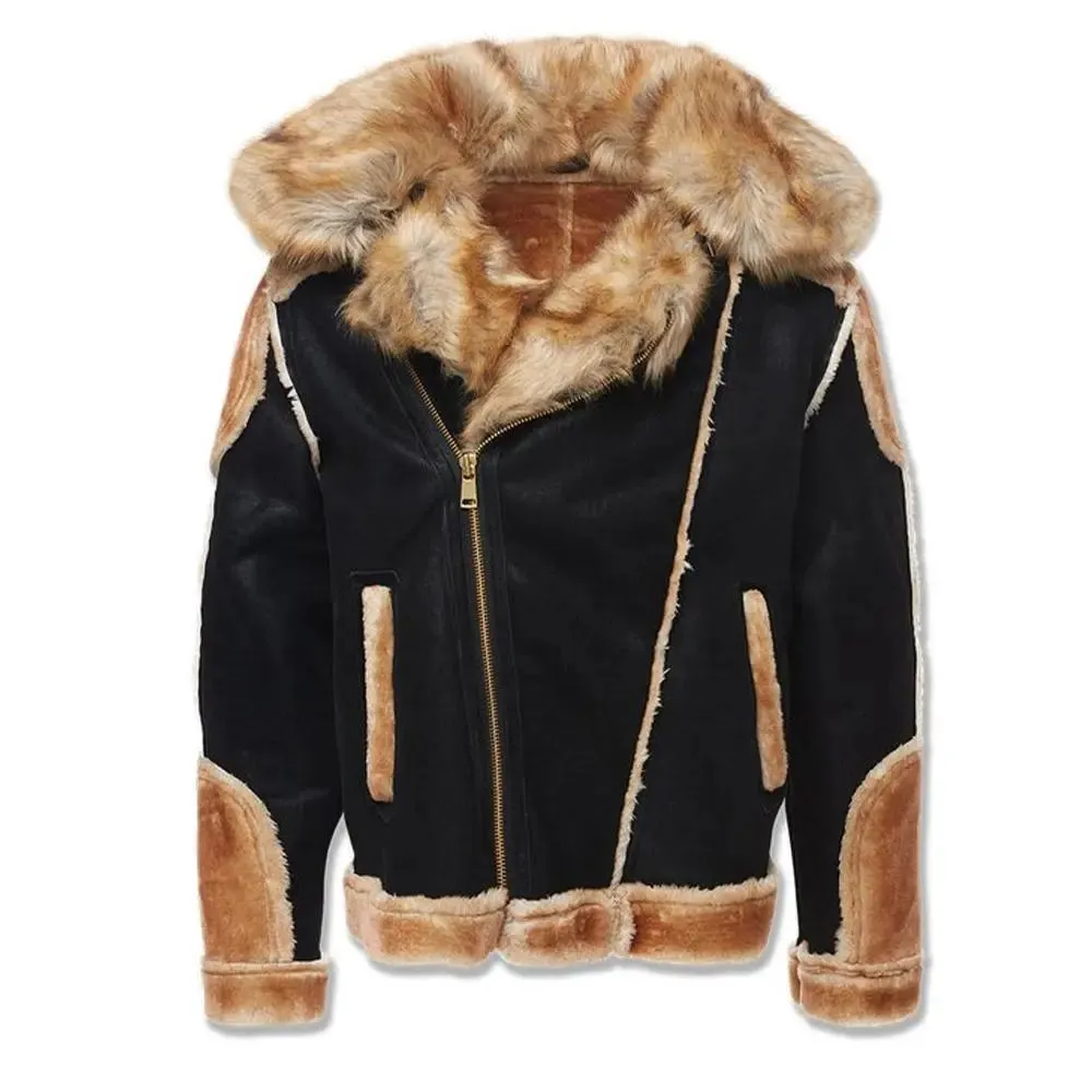 Jordan Craig Men EL Jefe Shearling Moto Jacket (Black Coffee)