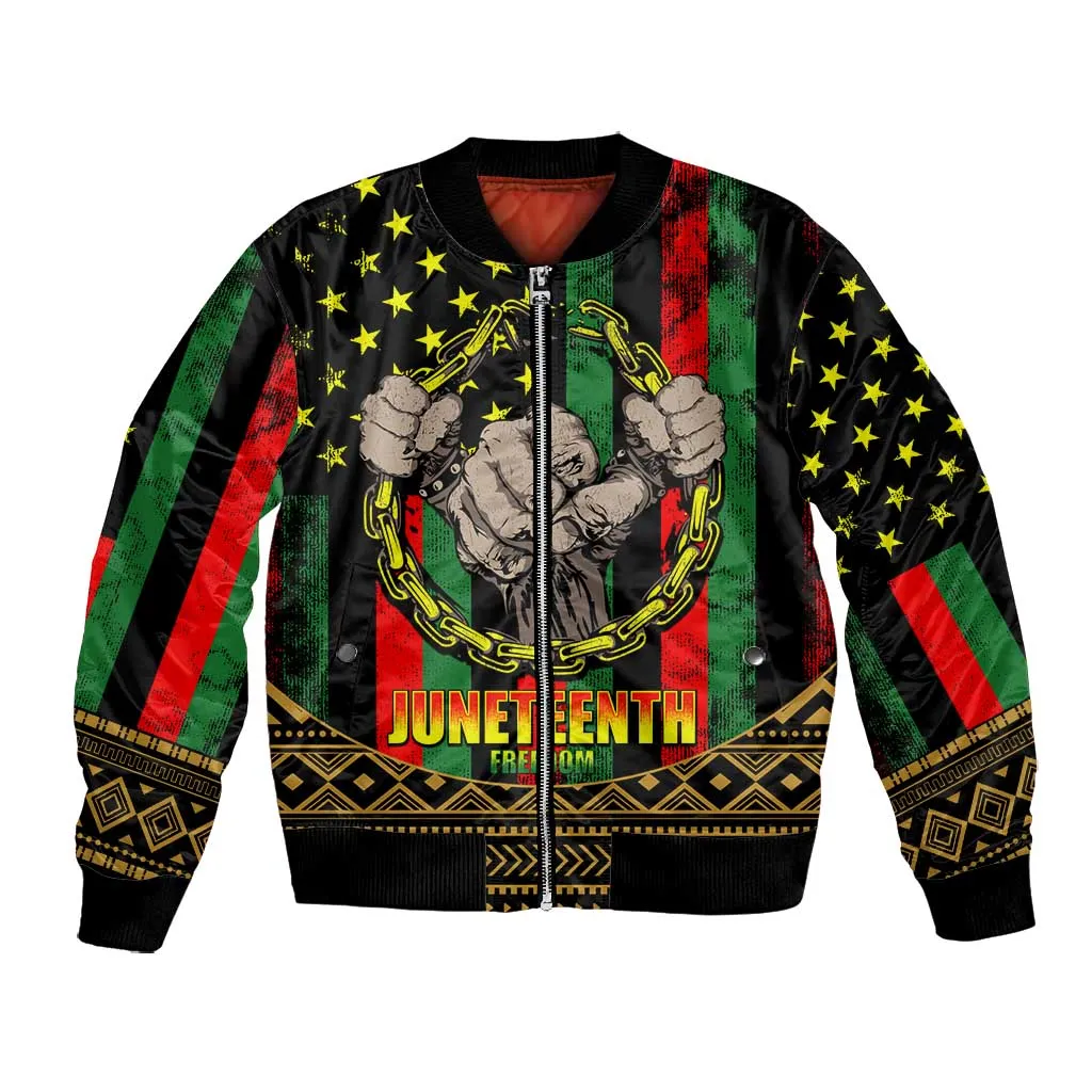 Juneteenth Celebration 2024 Bomber Jacket Black History June 19 LT01