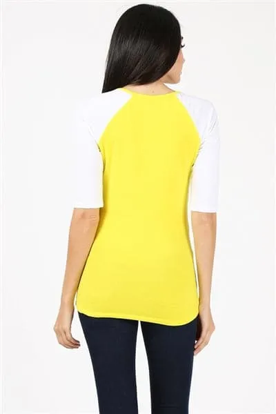 Juniors V-Neck Sport Tee Yellow - Pack of 6