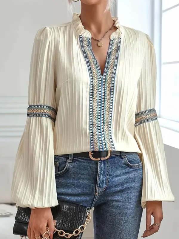 Kallista | Stunning V-Neck Blouse