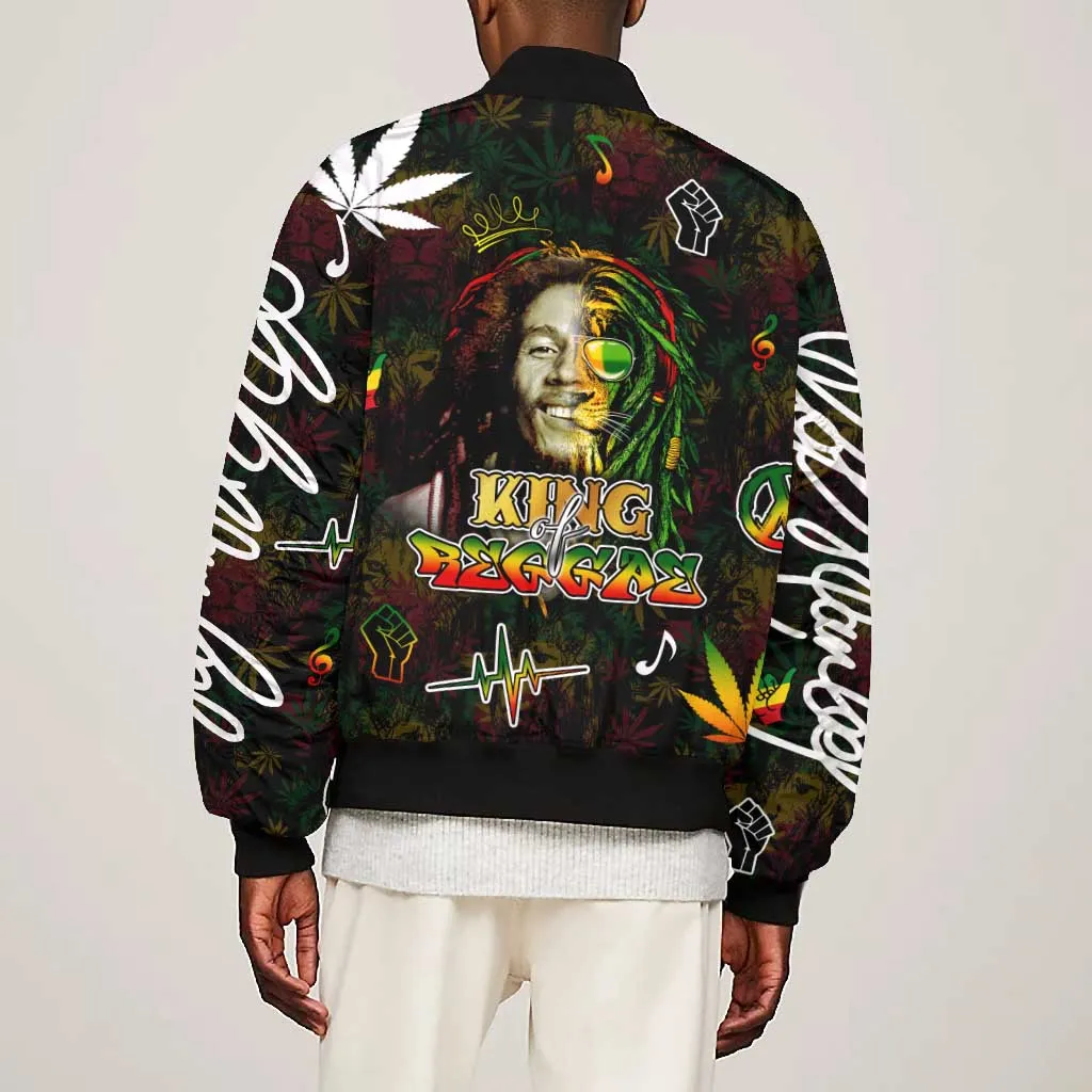 King Of Reggae Legend Bob Bomber Jacket Peace and Love DT02