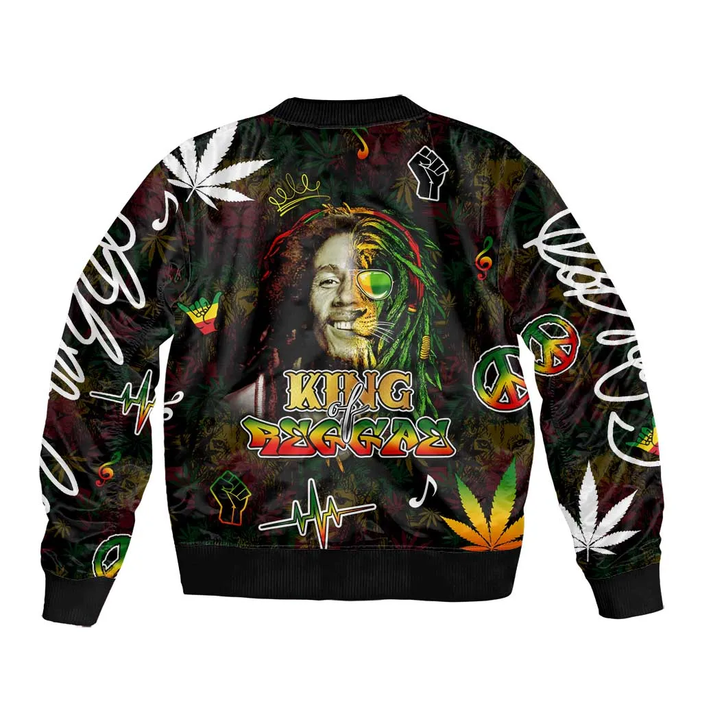King Of Reggae Legend Bob Bomber Jacket Peace and Love DT02