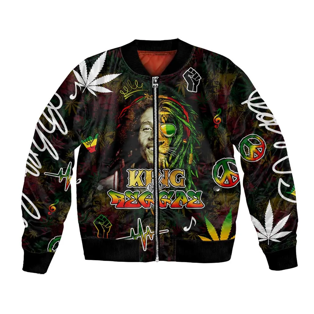 King Of Reggae Legend Bob Bomber Jacket Peace and Love DT02