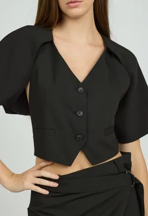 Kingsley Vest Top in Black