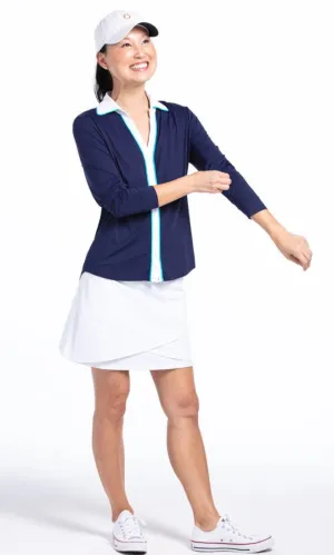 Kinona Women's UPF 50  Class Act Long Sleeve Golf Shirt - NAVY