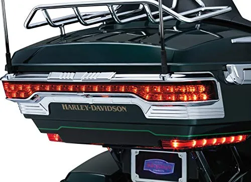 Kuryakyn 6910 Motorcycle Accent Accessory: Rear Tour-Pak Tri-Line Light Accent for 2014-19 Harley-Davidson Motorcycles, Chrome
