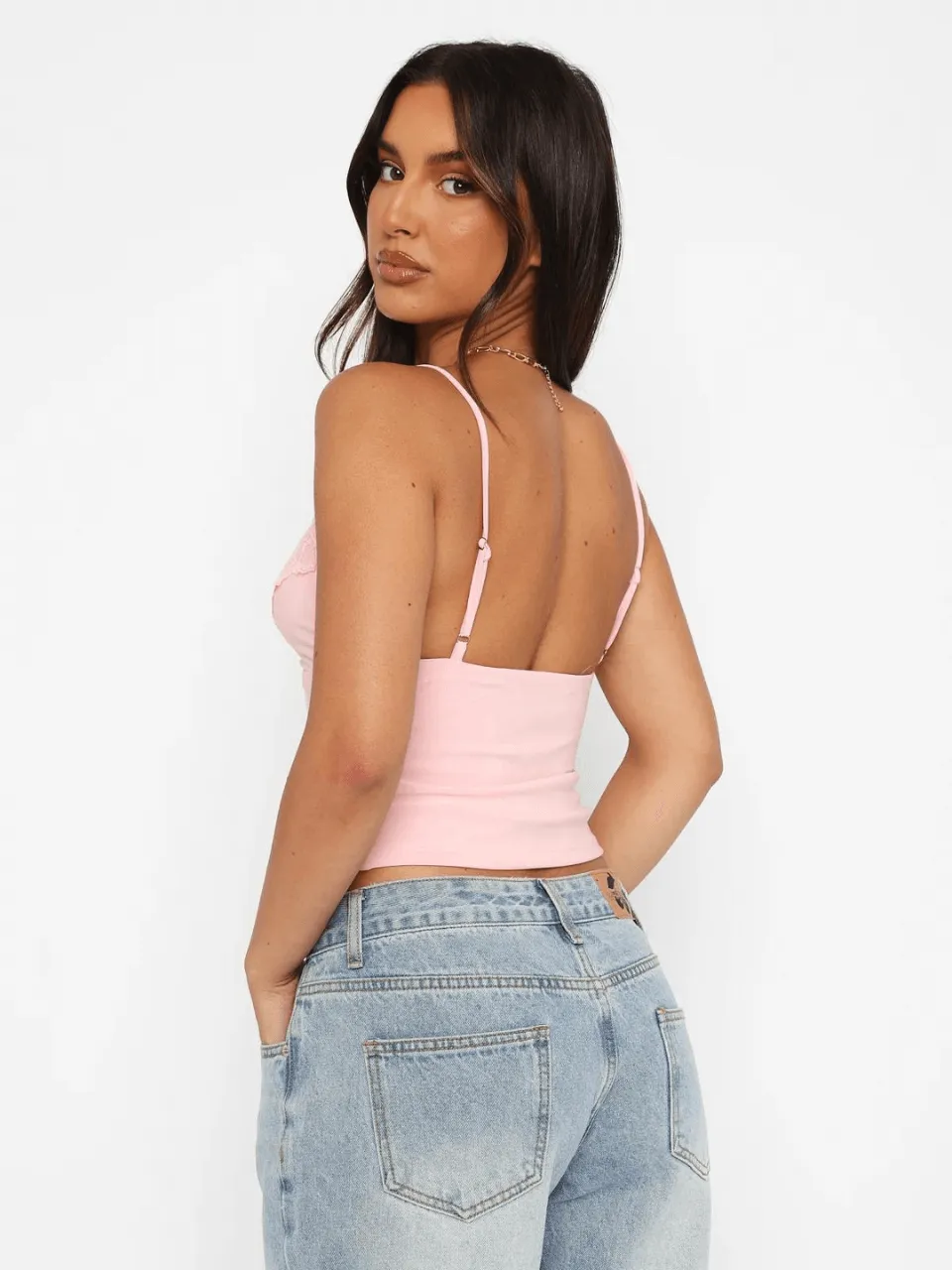 Lace Elegance V-Neck Crop Cami