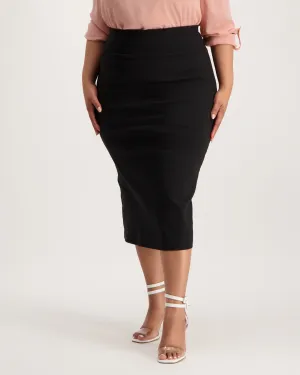 Ladies Bengaline Pencil Skirt - Black