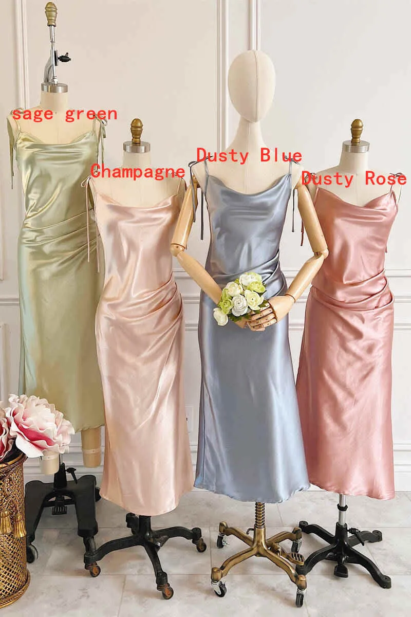 Lamont | Sheath Champagne Long Bridesmaid Dress With Tie Shoulder