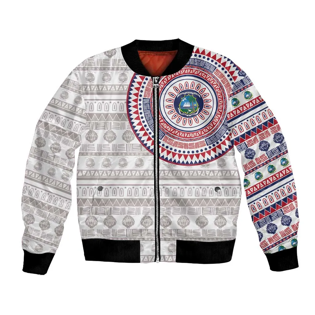 Liberia African Tribal Pattern Bomber Jacket Chest Arm Tattoo LT15
