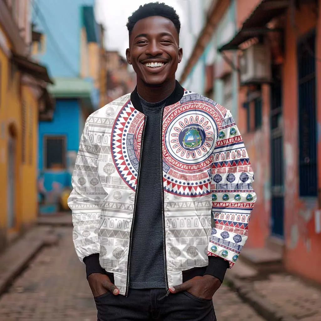 Liberia African Tribal Pattern Bomber Jacket Chest Arm Tattoo LT15