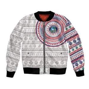 Liberia African Tribal Pattern Bomber Jacket Chest Arm Tattoo LT15