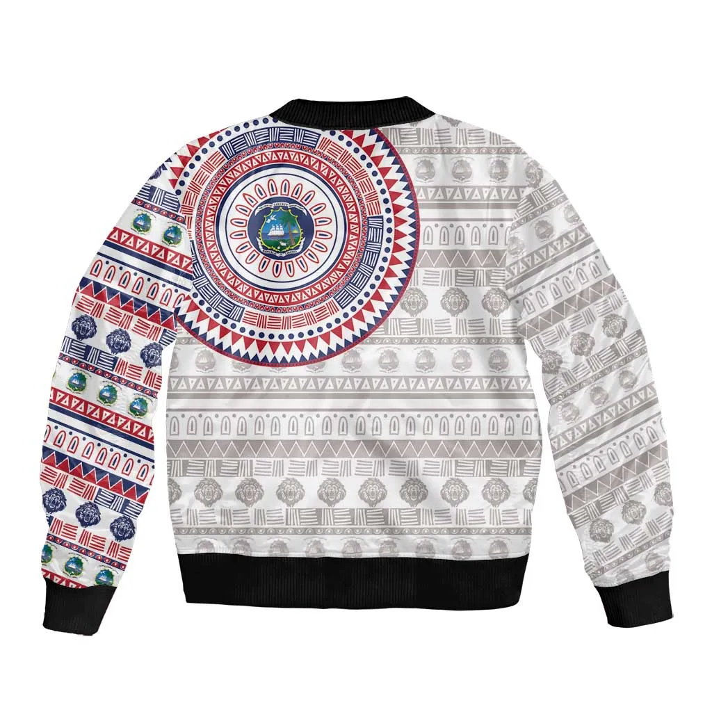 Liberia African Tribal Pattern Bomber Jacket Chest Arm Tattoo LT15